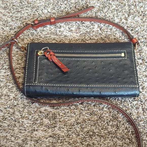 Dooney & Bourke Ostrich Daphne Crossbody Wallet - Picture 4 of 7